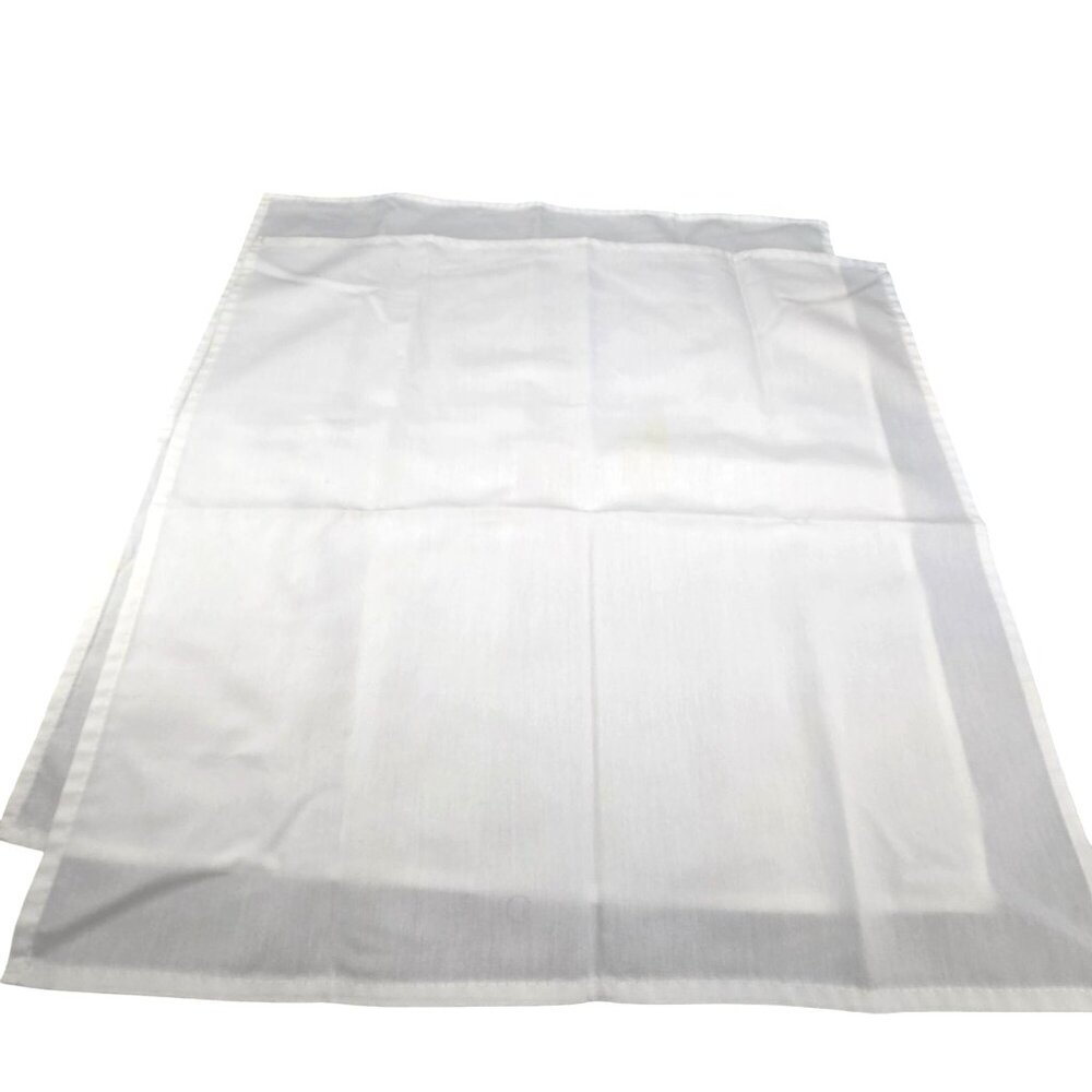 Vintage White Cotton Napkins With Hemmed Edges Set of 2 JJ3969